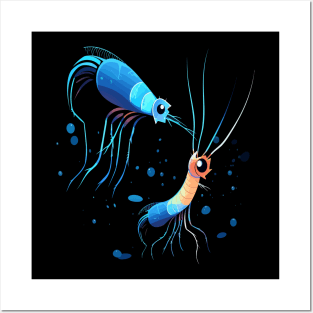 Blue Shrimp Fathers Day Posters and Art